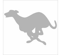 JINTORA Etiqueta para el Coche - Etiqueta engomada - Galgo - 148x99 mm - JDM - Die Cut - Coche - Ventana - Laptop - Tuning - Plateado