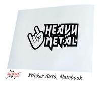 JINTORA Etiqueta para el Coche - Etiqueta engomada - Heavy Metal - 210x99 mm - JDM - Die Cut - Coche - Ventana - Laptop - Ventana - Negro