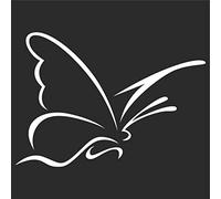 JINTORA Etiqueta para el Coche - Etiqueta engomada - Mariposa - 140x99 mm - JDM - Die Cut - Coche - Ventana - Laptop - Ventana - Blanco