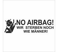 JINTORA Etiqueta para el Coche - Etiqueta engomada - Sin airbag - 210x60 mm - JDM - Die Cut - Coche - Ventana - Laptop - Ventana - Negro