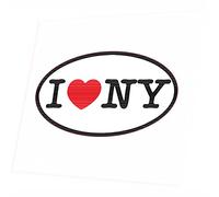 JINTORA - I Love NY Heart New York Oval - Pegatina vinilo impreso para coche, carpeta, moto, bici, pared, puerta, nevera etc. - 99x59mm