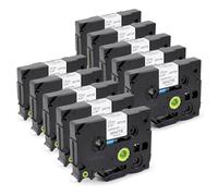 JINTUM 10X TZe-231 compatible con Brother P-Touch 12 mm negro sobre