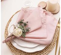 JINVASE Juego de 12 servilletas de tela de algodón, servilletas de tela a granel, para boda, primavera, Pascua, despedida de soltera, baby shower, 17 x 17 pulgadas (paquete de 12, rosa polvoriento)