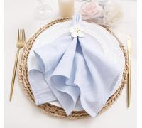 JINVASE Servilletas de Tela de Cena a Granel, servilletas de Lino 100% algodón Suave, servilletas Lavables con Bordes con Dobladillo para Decoraciones de Bodas, Fiestas de Eventos Familiares, 16 x 16