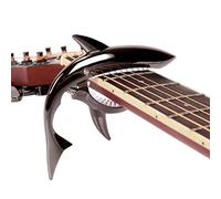 JINWEE Cejilla de guitarra Shark Pretty Cool para guitarra eléctrica, acústica, clásica, ukelele, aleación de zinc, cejilla de resorte (negro)