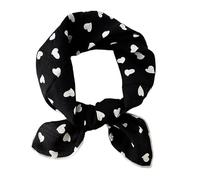 JinweiS 1 bufanda elegante y personalizada, algodón y lino cuadrado pequeño, temperamento fresco y floral en primavera y verano, pequeña con diadema, bufanda (negro) 03