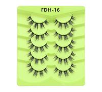 JinweiS 10 pares de pestañas postizas de visón esponjosas, aspecto natural, pestañas postizas FDH-16