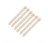 JinweiS 100 extensores de cadena para joyas, collares, pulseras, tobilleras, llaveros, 7 cm, oro KC