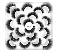 JinweiS 30 pares de pestañas postizas de visón sintético, aspecto natural, pestañas postizas de volumen 8D, MC-5