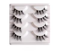 JinweiS 4 pares de pestañas postizas de visón esponjosas, aspecto natural, pestañas postizas de volumen, mitad 03