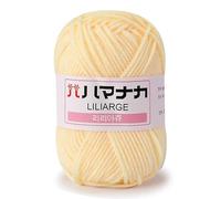 JinweiS 4 piezas - Hilo esencial de lana suave, ideal para proyectos de manualidades y tejer a mano (amarillo claro)