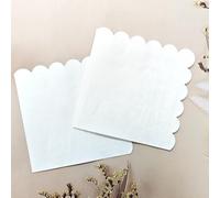 JinweiS 50 servilletas de 2 capas plegadas de 4.92 x 4.92 pulgadas, servilletas desechables para cena, boda, fiesta de cumpleaños, aniversario, recepción, evento (blanco)