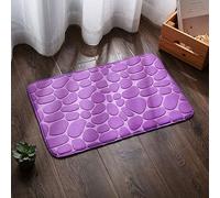 JinweiS Alfombra de baño, extra suave y absorbente, antideslizante, de felpa, para el suelo del baño, color morado guijarro