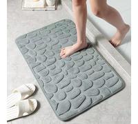 JinweiS Alfombra de baño, extra suave y absorbente, antideslizante, de felpa, para el suelo del baño, color gris guijarro