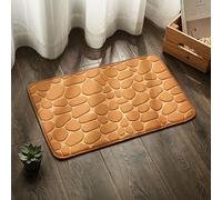 JinweiS Alfombra de baño, extra suave y absorbente, antideslizante, de felpa, para el suelo del baño, guijarro, color caqui