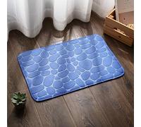 JinweiS Alfombra de baño, extra suave y absorbente, antideslizante, de felpa, para suelo de baño, color azul guijarro