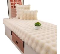 JinweiS Alfombra de felpa de color sólido, antideslizante, adecuada para dormitorios y alfombras de interior, Mi Bai 70 x 210 cm