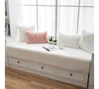 JinweiS Alfombra de felpa de color sólido, antideslizante, adecuada para dormitorios y alfombras de interior, Mi Bai 110 x 180 cm