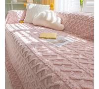 JinweiS Alfombra de felpa de color sólido, antideslizante, adecuada para dormitorios y alfombras de interior, polvo de flor de cerezo, 90 x 160 cm