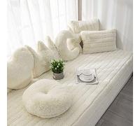 JinweiS Alfombra de felpa de color sólido, antideslizante, adecuada para dormitorios y alfombras de interior, Mi Bai 70 x 70 cm