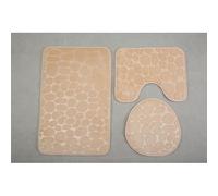 JinweiS Juego de 2 asientos de inodoro de tres piezas de adoquines de color sólido, almohadillas de inodoro limpias y reutilizables, absorbentes de agua para ducha (camello)