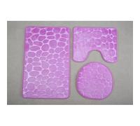 JinweiS Juego de 2 asientos de inodoro de tres piezas de adoquines de color sólido, almohadillas de inodoro limpias y reutilizables, absorbentes de agua para ducha (morado)