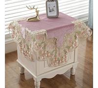 JinweiS Mantel de encaje de damasco cuadrado de lujo para mesa pequeña, elegante mantel de encaje bordado floral para fiesta, cocina, comedor, picnic, decoración (tipo O, 22 x 22 pulgadas)