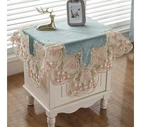 JinweiS Mantel de encaje de damasco cuadrado de lujo para mesa pequeña, elegante mantel de encaje bordado floral para fiesta, cocina, comedor, picnic, decoración (tipo M, 22 x 22 pulgadas)