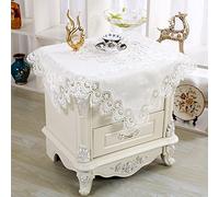 JinweiS Mantel de encaje de damasco cuadrado de lujo para mesa pequeña, elegante mantel de encaje bordado floral para fiesta, cocina, comedor, picnic, decoración (tipo B, 22 x 22 pulgadas)