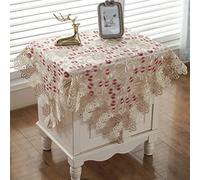 JinweiS Mantel de encaje de damasco cuadrado de lujo para mesa pequeña, elegante mantel de encaje bordado floral para fiesta, cocina, comedor, picnic, decoración (tipo H, 22 x 22 pulgadas)