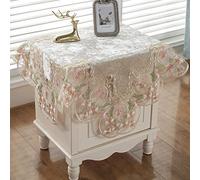 JinweiS Mantel de encaje de damasco cuadrado de lujo para mesa pequeña, elegante mantel de encaje bordado floral para fiesta, cocina, comedor, picnic, decoración (tipo N, 22 x 22 pulgadas)