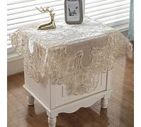 JinweiS Mantel de encaje de damasco cuadrado de lujo para mesa pequeña, elegante mantel de encaje bordado floral para fiesta, cocina, comedor, picnic, decoración (tipo L, 22 x 22 pulgadas)