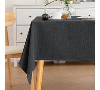 JinweiS Mantel rectangular de tela, mantel rectangular de 55 x 71 pulgadas, mantel para interiores y exteriores, mantel de lino de algodón suave, color gris oscuro, 1 pieza, ideal para comedor en casa