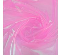 JinweiS Tela de organza iridiscente holográfica arcoíris de 1 yarda, tela de decoración brillante y transparente, 150 cm de ancho, para vestido/fiesta/boda, rosa