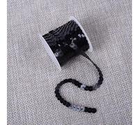 JinweiS Tira plana de lentejuelas de 6 mm, 5 yardas, cinta metálica brillante, cuerda de costura para manualidades de sirena, adornos de disfraz de Halloween, 10 unidades, color negro