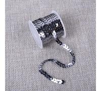 JinweiS Tira plana de lentejuelas de 6 mm, 5 yardas, cinta metálica brillante, cuerda de costura para manualidades de sirena, adornos de disfraz de Halloween, 10 unidades, color gris