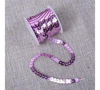 JinweiS Tira plana de lentejuelas de 6 mm, 5 yardas, cinta metálica brillante, cuerda de costura para manualidades de sirena, adornos de disfraz de Halloween, 10 unidades, color rosa