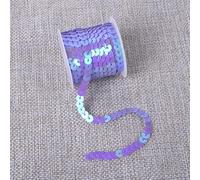 JinweiS Tira plana de lentejuelas de 6 mm, 5 yardas, cinta metálica brillante, cuerda de costura para manualidades de sirena, adornos de disfraz de Halloween, 10 unidades, morado AB