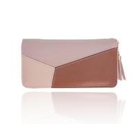 Jinweixb Cartera de gran capacidad para mujer, diseño de cremallera larga, múltiples ranuras para tarjetas, color rosa, Rosado, Casual