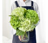 JINWOE 4 hortensias Artificiales de Seda de látex de 53,3 cm con Tacto Real, hortensias Artificiales Grandes para Bodas, Exteriores, Cocina, Mesa, hogar, jardín, etc