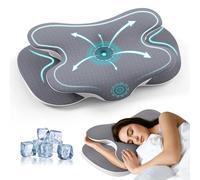 JINXIA Almohada de Espuma Viscoelástica para Todo Tipo de Durmientes, Almohada Ortopedica para Aliviar el Dolor de Cuello y Hombros, Almohadas Ergonómico con Funda Extraíble
