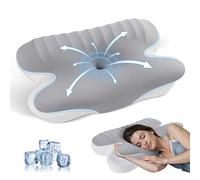 JINXIA Almohadas de Espuma viscoelástica Dormir, Almohada ergonómica ortopédica para apoyar el Cuello, Ideal para Personas Que Duermen de Lado, Boca Arriba o Boca Abajo, Color Gris Oscuro