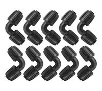 JINXIAN 10 Piezas Adaptador de Codo de Riego Por Goteo 1/2 Pulgadas Conector de Manguera Negro Conector Articulación de Codo Universal para Césped Jardín Accesorios de Riego Agríc