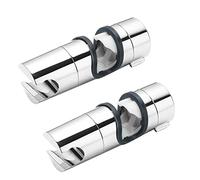 JINXIAN 2 piezas Soporte Ducha 18-25mm Ajustable Cabezal de Ducha Deslizante Repuesto Extraíble Rotación 360° Soporte Alcachofa Ducha ABS para Cabezal Cursor Brazo de Sujeción Barra de Ducha,Cromo