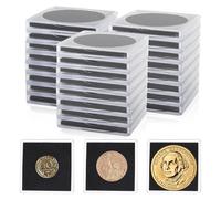 JINXIAN 30 Piezas Cápsula para Monedas Organizador Monedas con Redonda Juntas Negras 20/25/30/35/40 mm Transparentes Caja Monedas para Album Monedas Coleccion Expositor