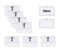 JINXIAN 60 Piezas Nombres de Plástico Tarjeta de Identificación de Insignia Plástica Impermeable Soporte de Tarjeta horizontales Nombre etiqueta Badge Id Tarjeta para Escuela Conferencia Visitante