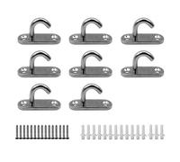 JINXIAN 8 Pcs Ganchos de Techo M5 Pesada Abiertos Anclaje de Placa de Ojo