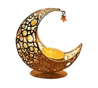 JINXIU-LI Pedestal para Velas Candelabro Elegante con Quemador de Aroma y candelita Forma Luna Hierro Calado Oriente Medio Ideas de Regalos para la Fiesta «Cosas favoritas»(#1)