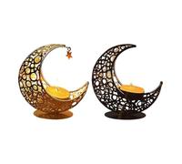 JINXIU-LI Pedestal para Velas Candelabro Elegante con Quemador de Aroma y candelita Forma Luna Hierro Calado Oriente Medio Ideas de Regalos para la Fiesta «Cosas favoritas»(#3)