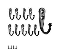 JINXM 10 Piezas Gancho Rústico Retro Pequeño de Aleación Incluido Tornillo para Montaje Colgar para Pared Puerta Llaves Sombreros Ropa